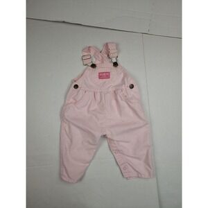 Vintage OshKosh B'gosh Pink Floral Overall Size 3/6 Months made in USA Stain‎